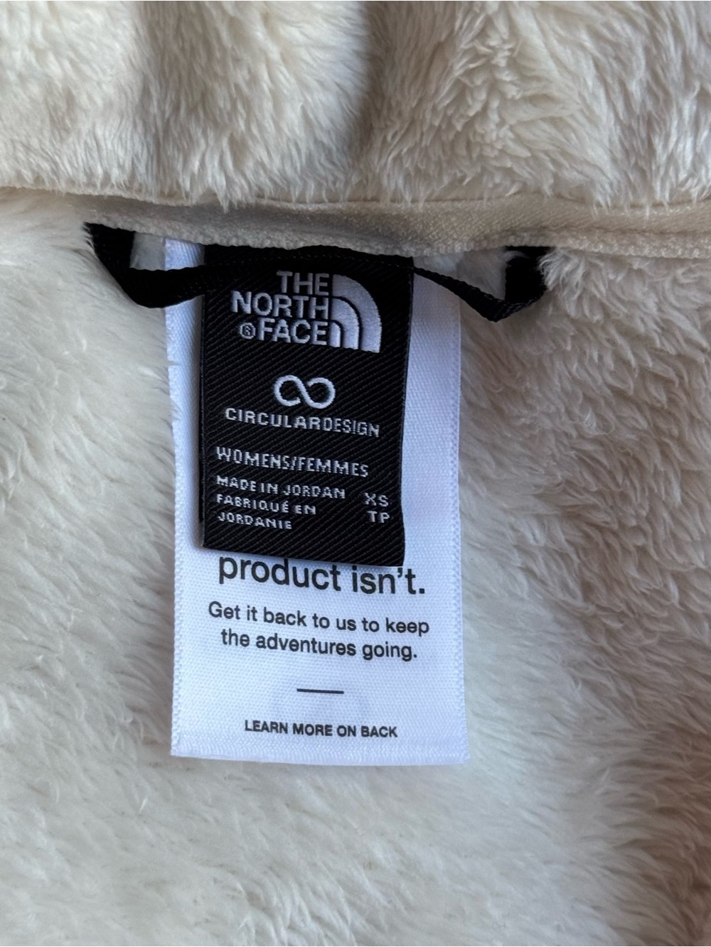 The North Face - Women’s Osito Jacket Fuzzy Full-Zip White Dune/Cream - Picture 6 of 7